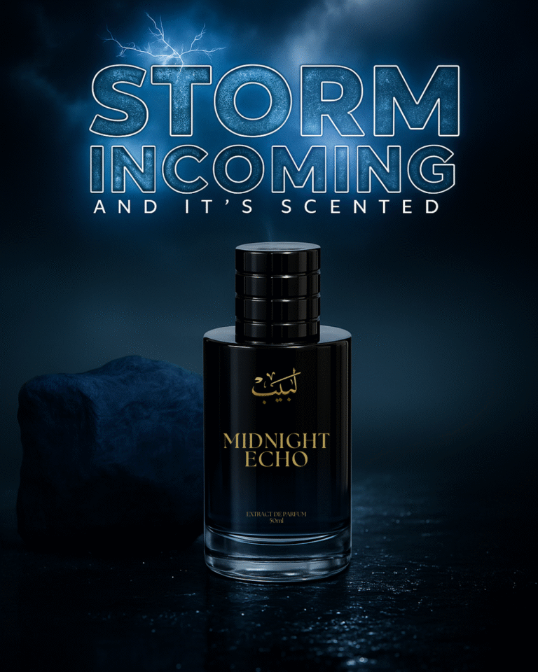 Midnight Eco Perfume bottle – elegant, eco-friendly fragrance with a bold and luxurious design