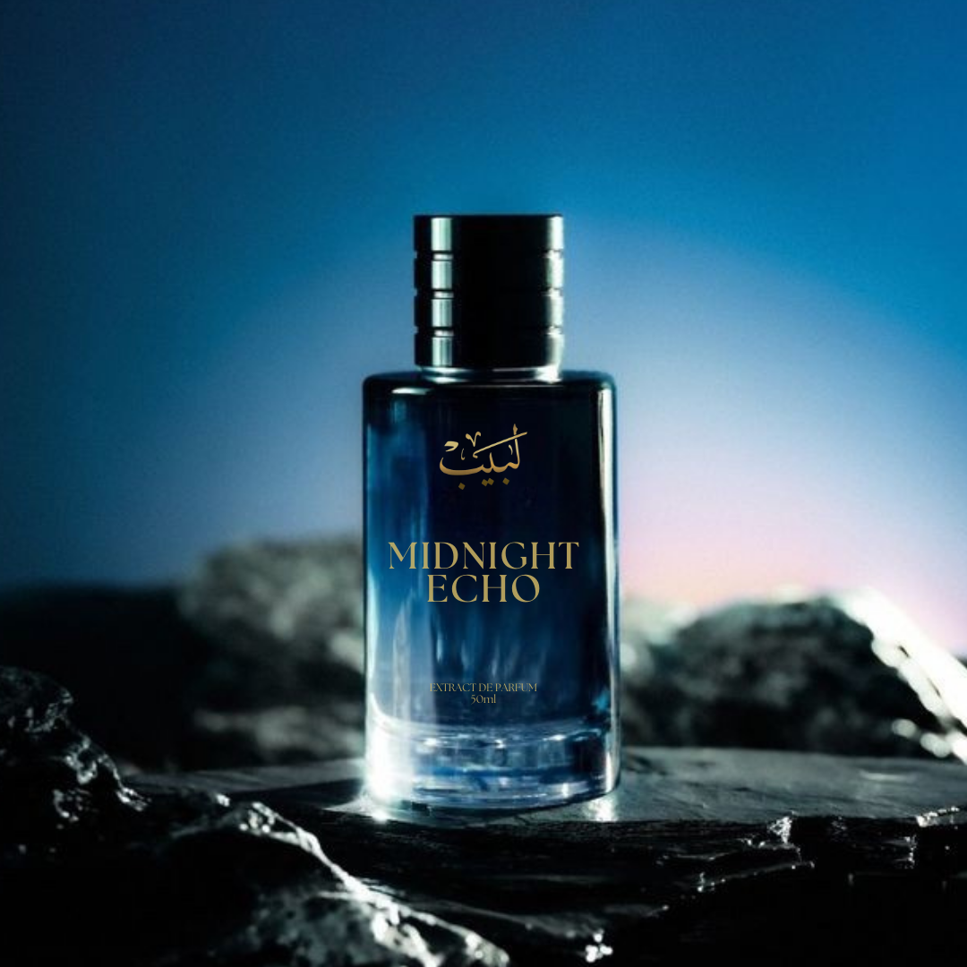Midnight Eco Perfume bottle – elegant, eco-friendly fragrance with a bold and luxurious design