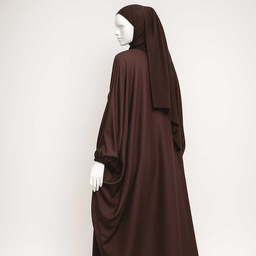 Coffee Brown Butterfly Abaya Style