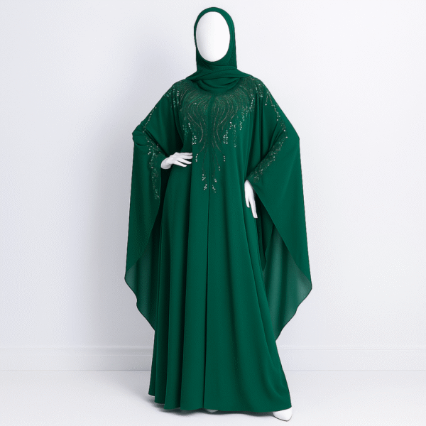Emerald Green Butterfly Abaya