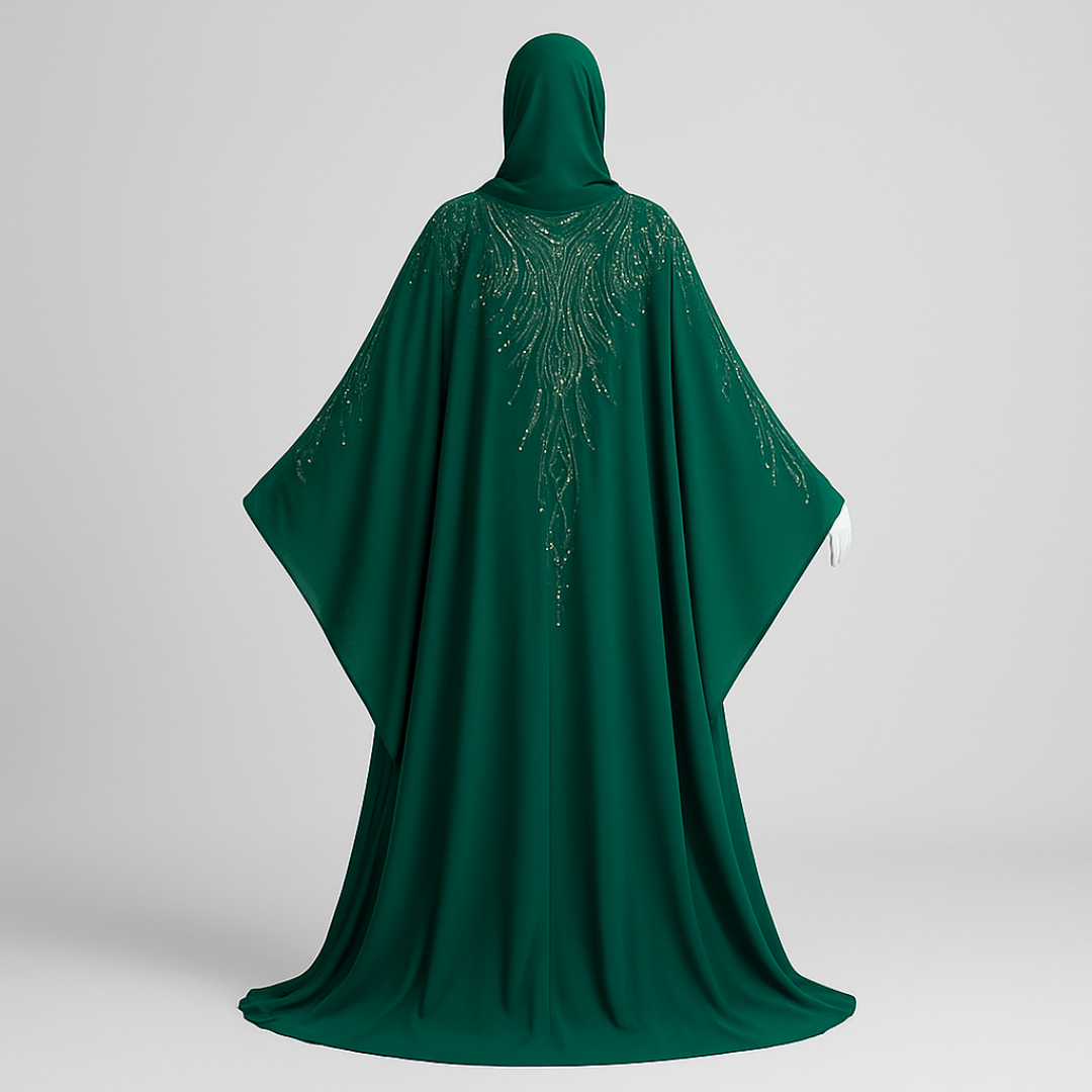 Emerald Green Butterfly Abaya