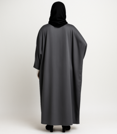 Silver Grey Butterfly Abaya Style