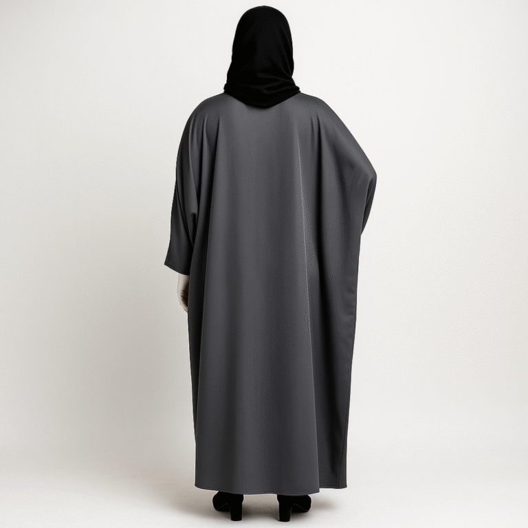 Silver Grey Butterfly Abaya Style