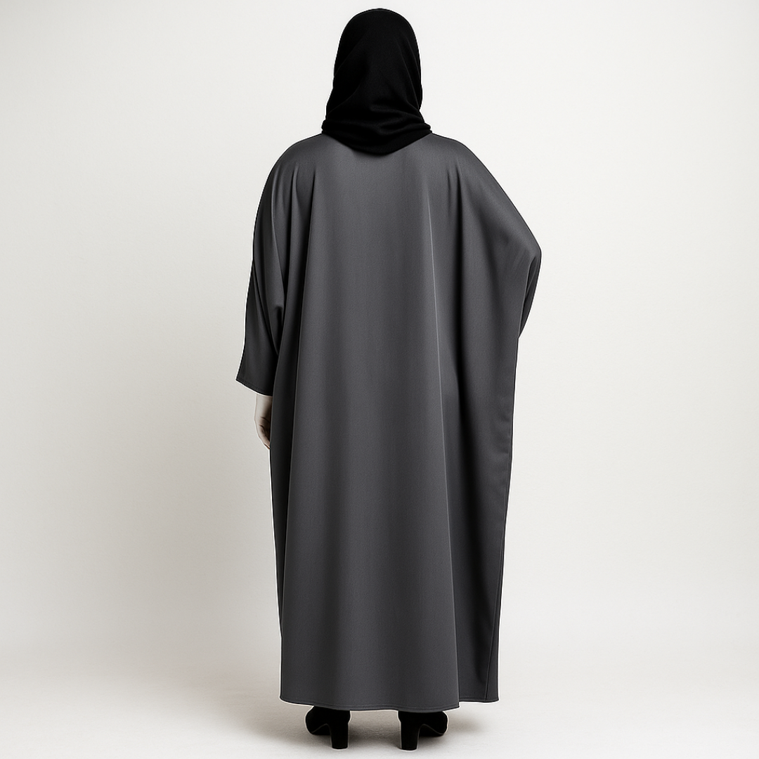 Silver Grey Butterfly Abaya Style