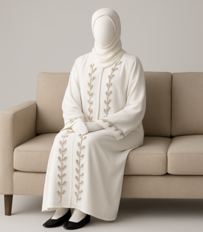 White Arabic Abaya