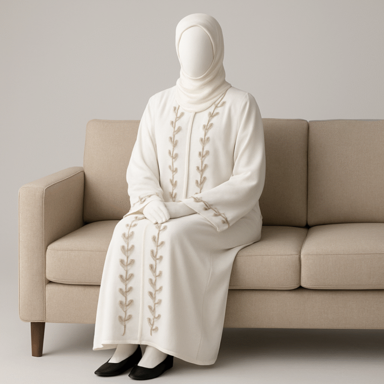 White Arabic Abaya