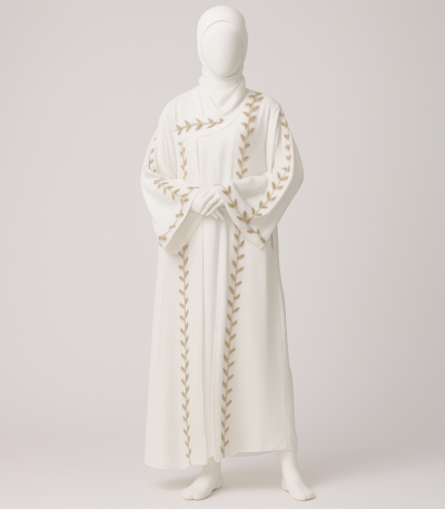 White Arabic Abaya