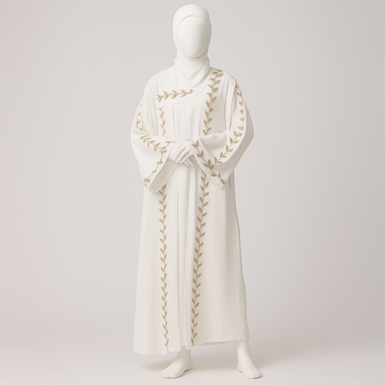 White Arabic Abaya