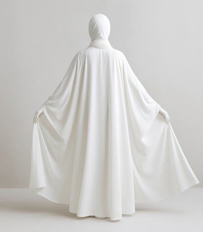 White Chiffon | Butterfly Abaya Style