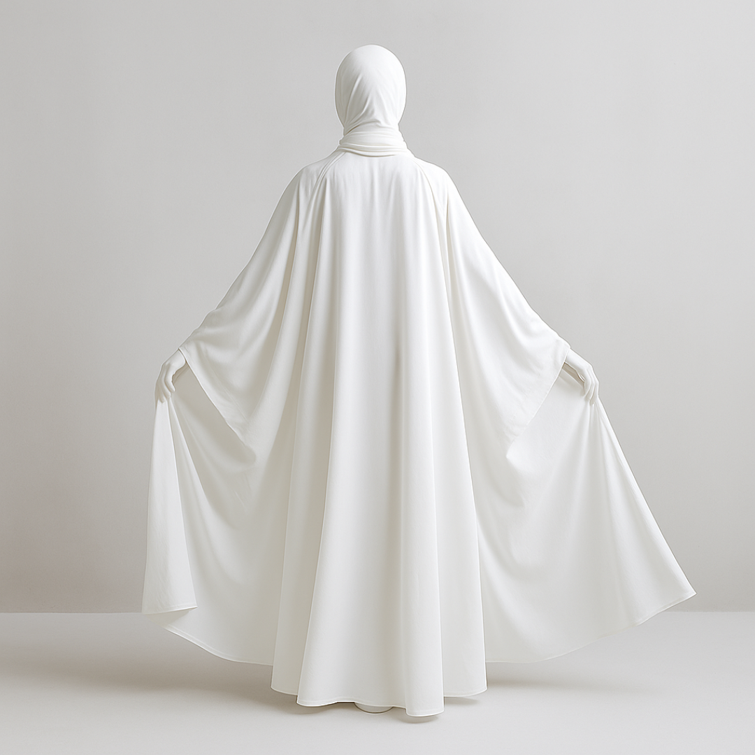 White Chiffon | Butterfly Abaya Style