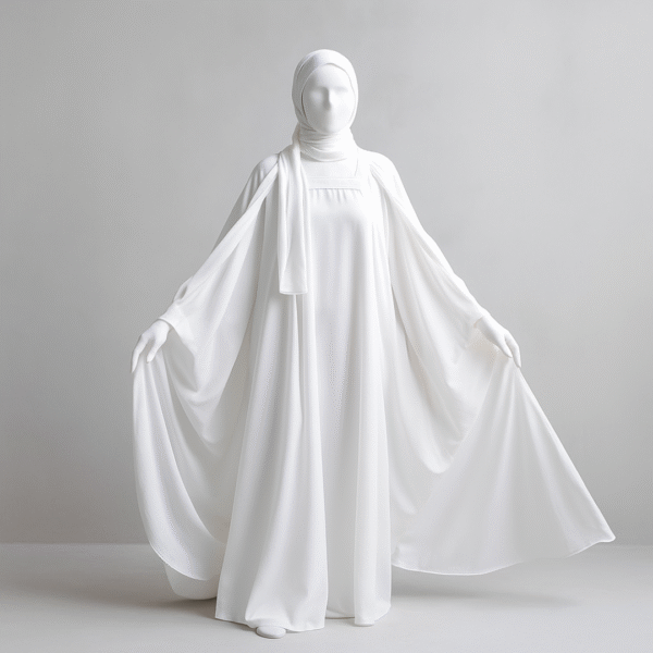 White Chiffon Butterfly Abaya Style