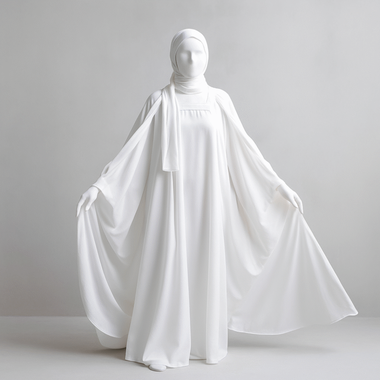 White Chiffon Butterfly Abaya Style