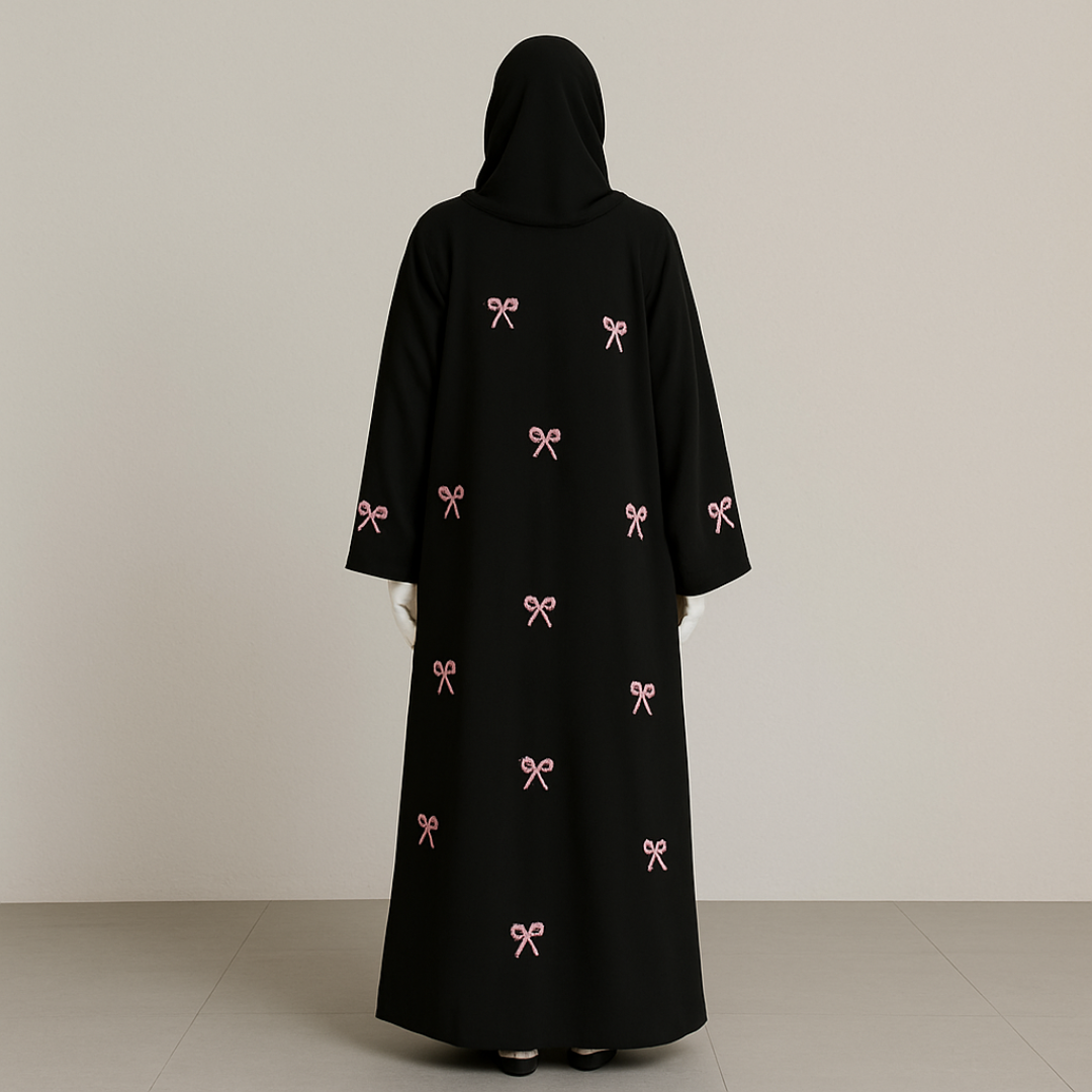 Bow Embroidered Abaya