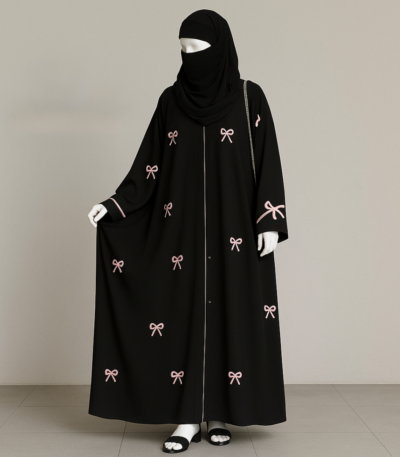 Bow Embroidered Abaya