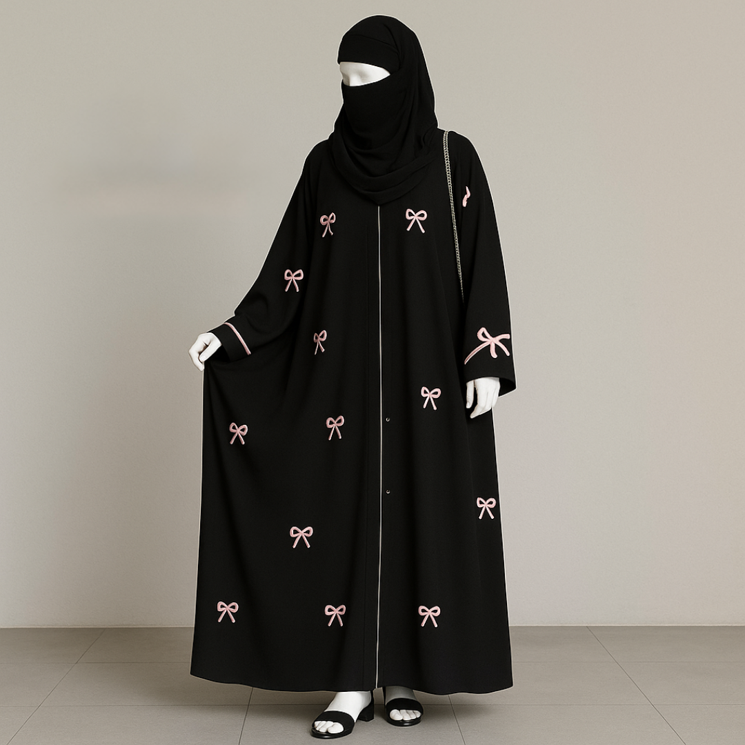 Bow Embroidered Abaya
