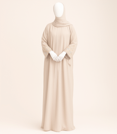 Creamy White Georgette Abaya