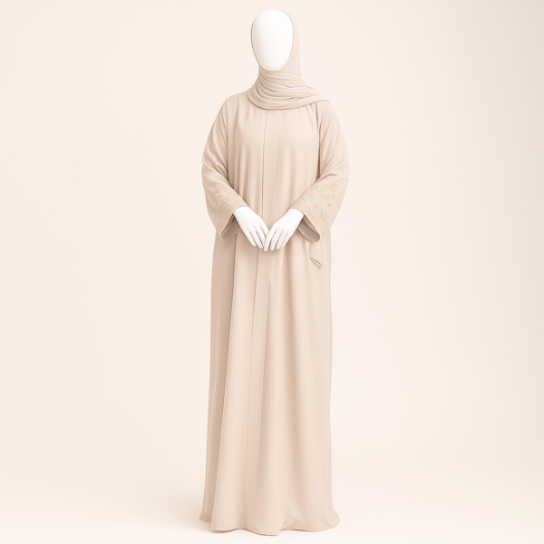 Creamy White Georgette Abaya