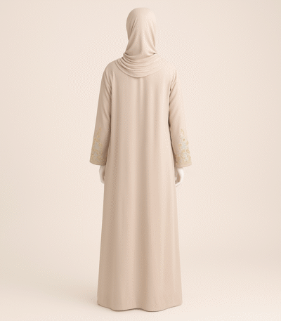 Creamy White Georgette Abaya
