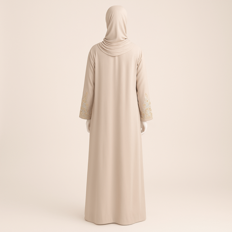 Creamy White Georgette Abaya