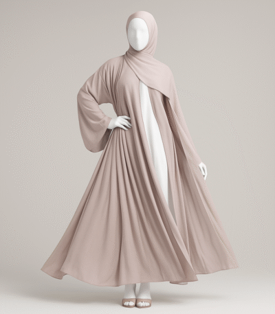 Dusty Pink Flow Chiffon Abaya