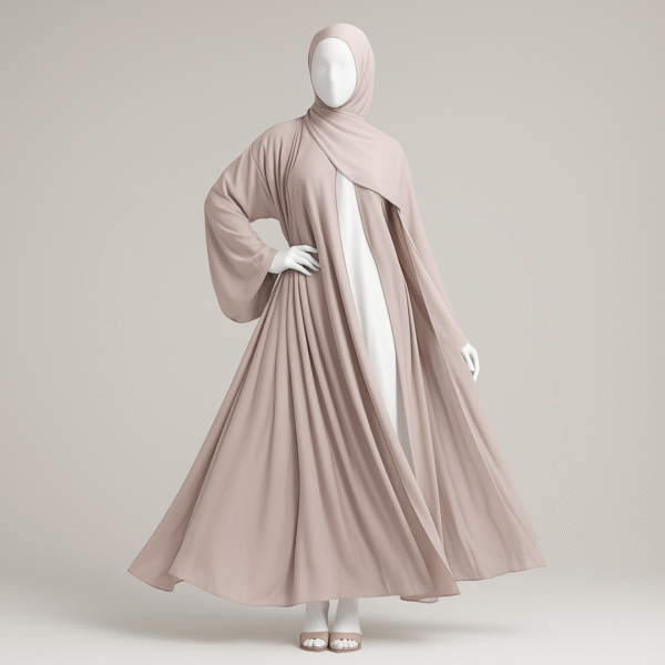 Dusty Pink Flow Chiffon Abaya