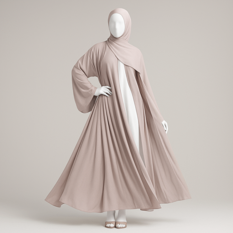 Dusty Pink Flow Chiffon Abaya