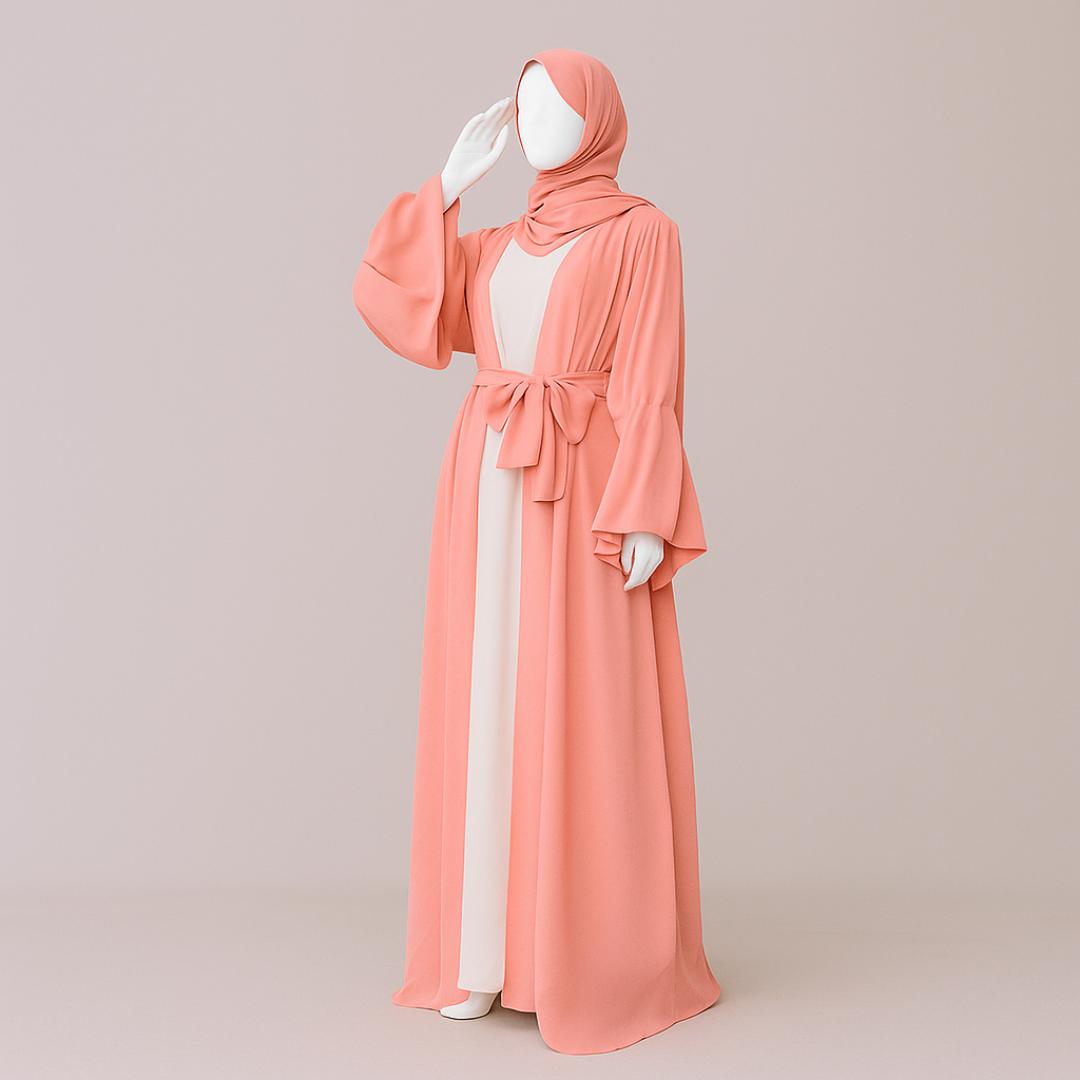 Flamingo Pink Open Abaya