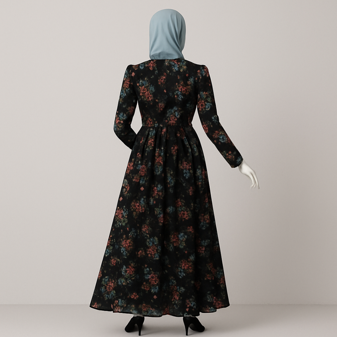 Floral Elegance Printed Abaya