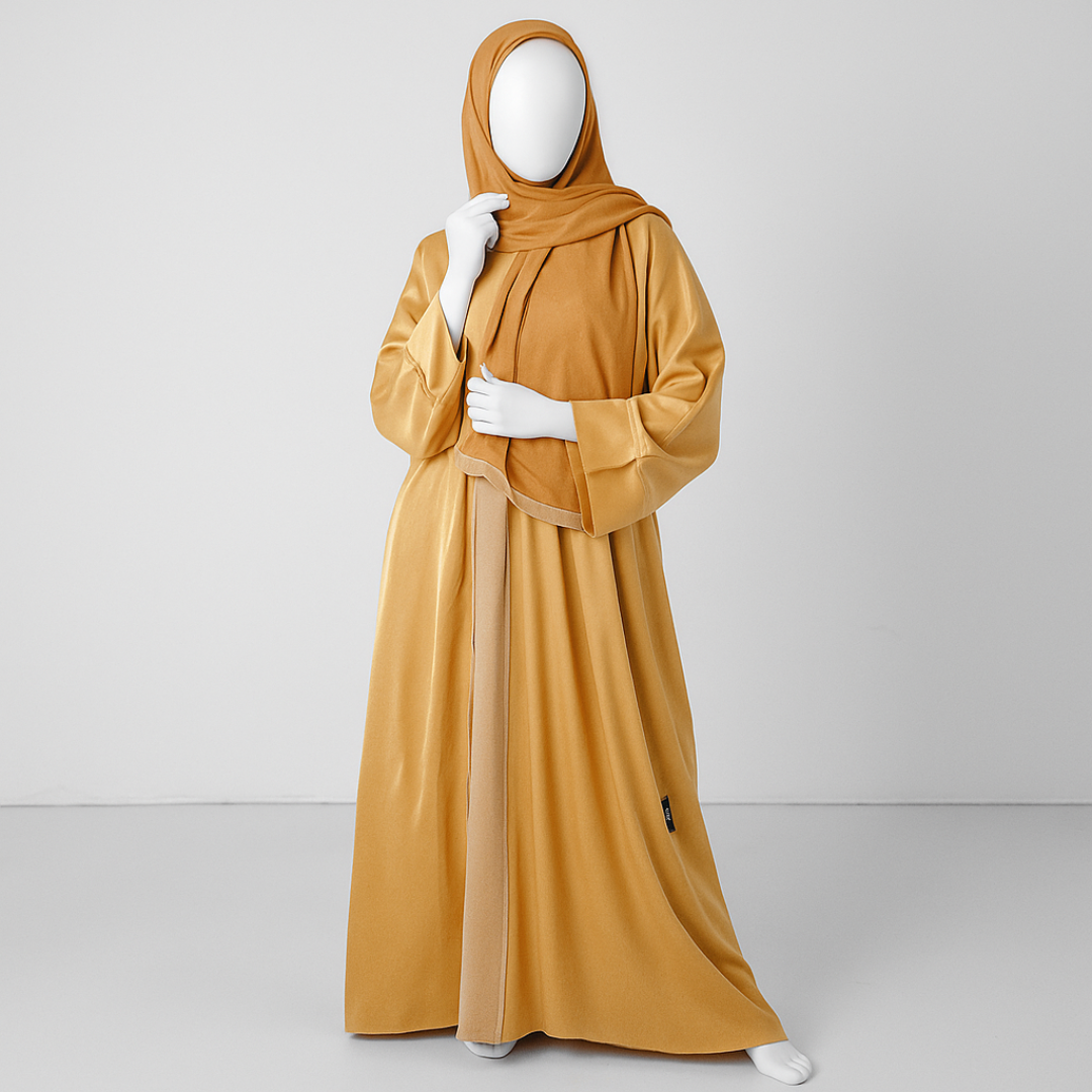 Gold Satin Kaftan Abaya