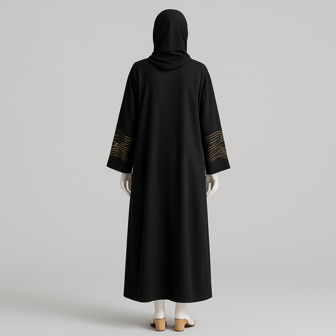 Golden Threads Embroidered Abaya