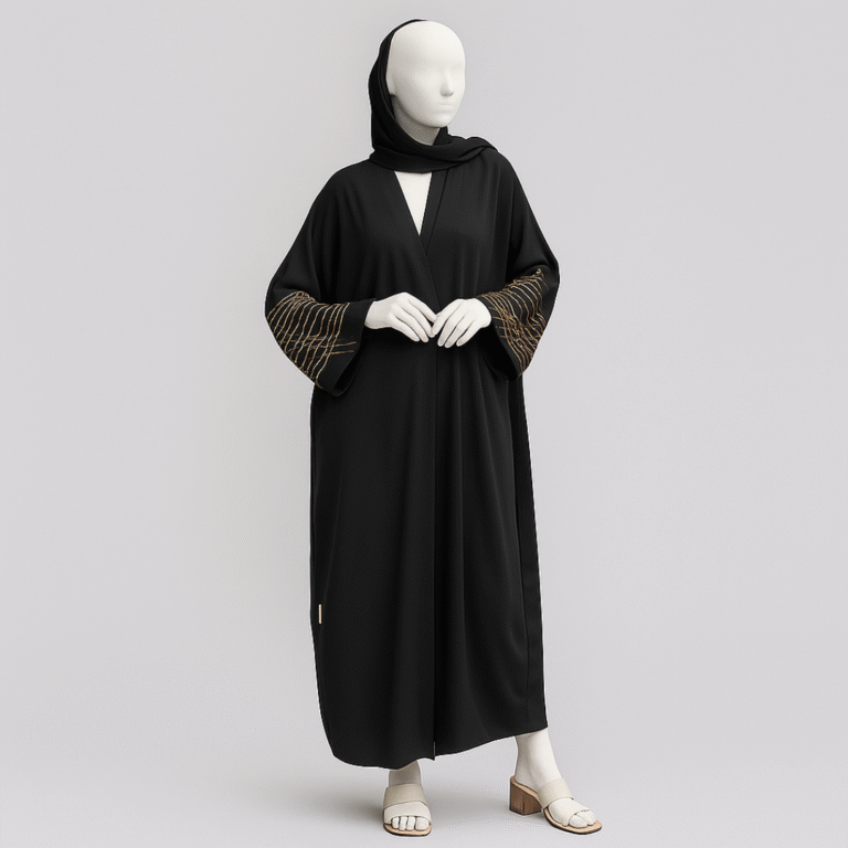 Golden Threads Embroidered Abaya