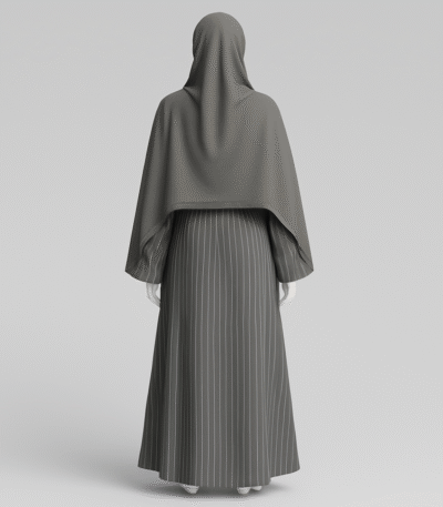Ice Grey Soft Georgette Abaya