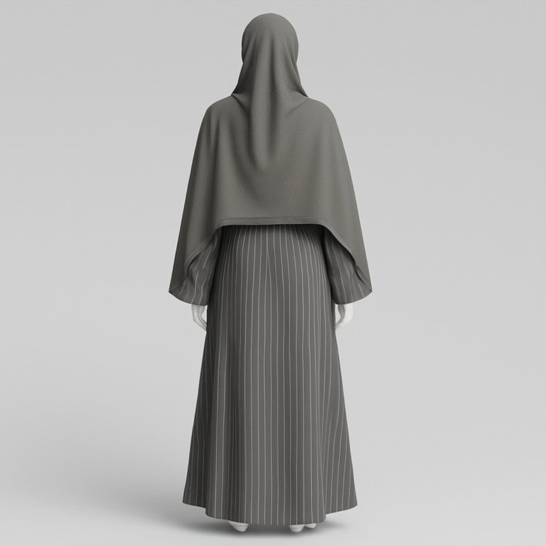 Ice Grey Soft Georgette Abaya