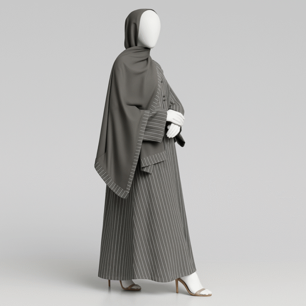 Ice Grey Soft Georgette Abaya
