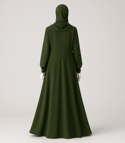 Olive Mist Georgette Abaya