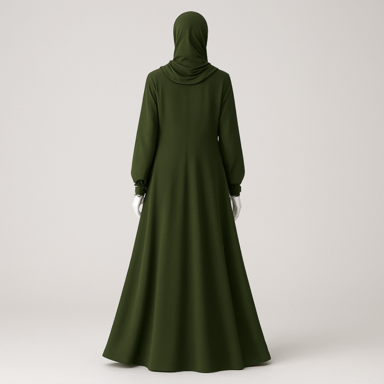 Olive Mist Georgette Abaya