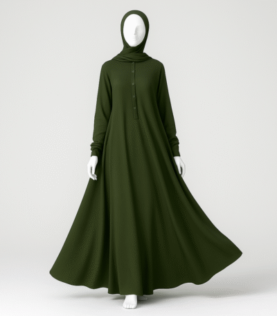 Olive Mist Georgette Abaya