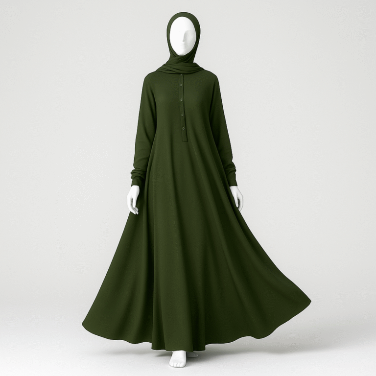 Olive Mist Georgette Abaya