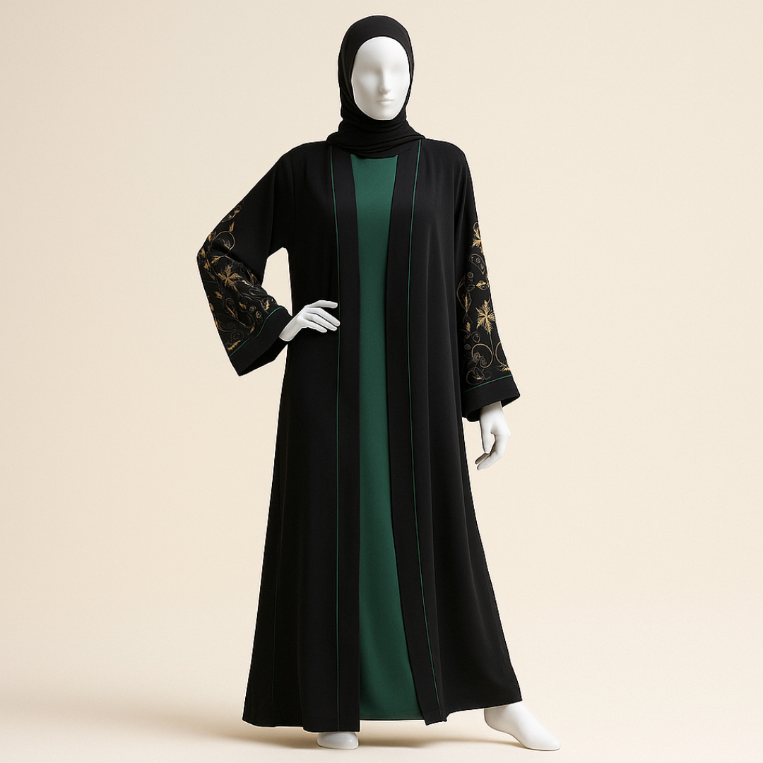 Open Front Abaya Gown