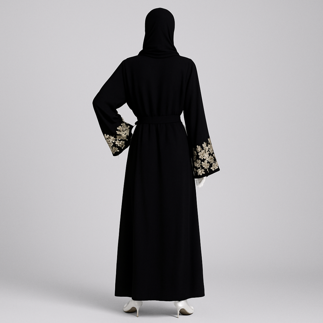 Open Front Kaftan Abaya with Belt