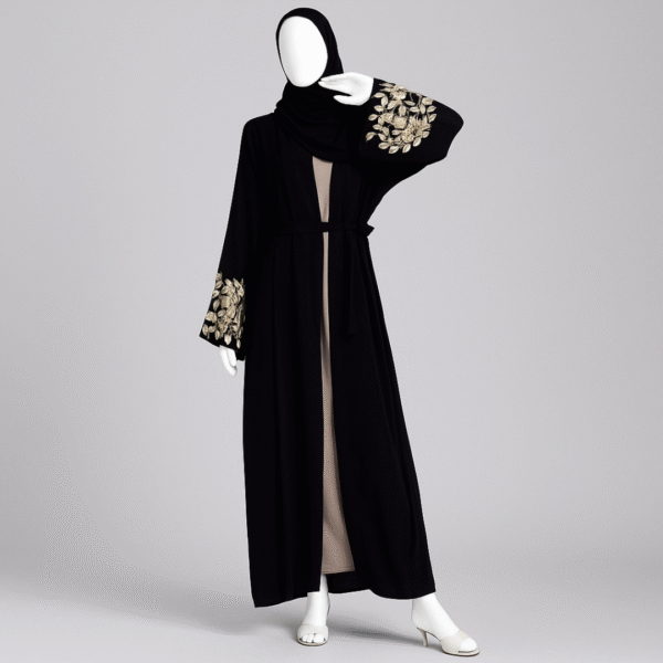 Open Front Kaftan Abaya with Belt