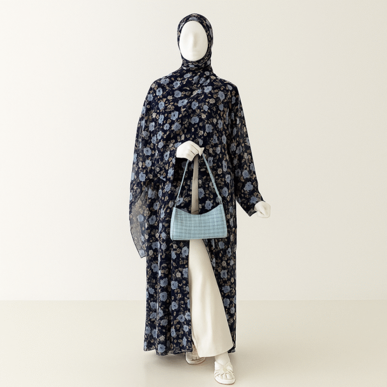 Sapphire Bloom Printed Abaya