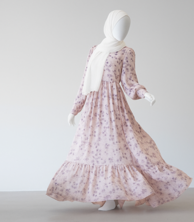 Soft Petals Printed Abaya