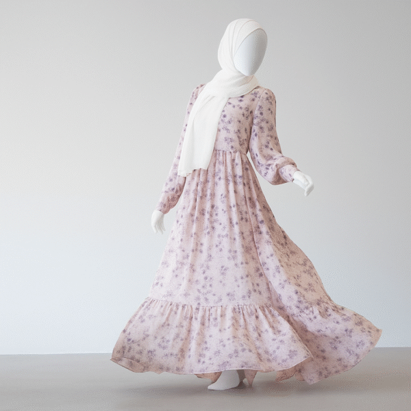 Soft Petals Printed Abaya
